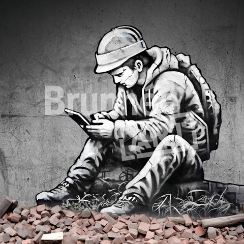 Plakat ironische Kunstgeschichte „Banksy“