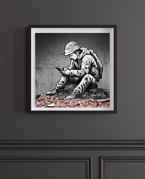 Plakat ironische Kunstgeschichte „Banksy“